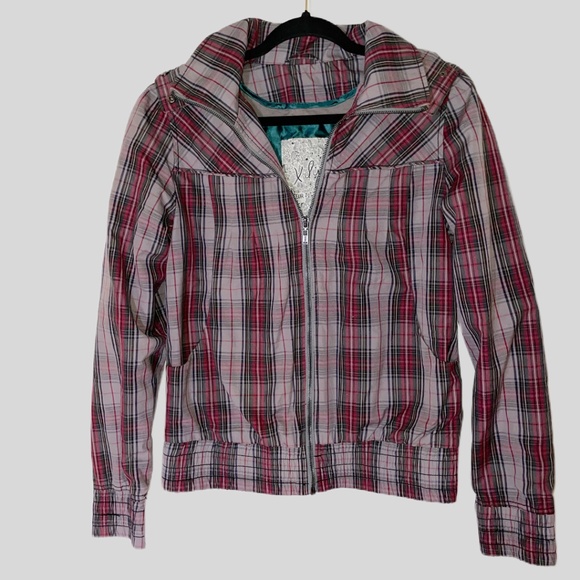 xdye Women’s Plaid Jacket with Detachable Hood  Size EUR Large - Picture 1 of 5